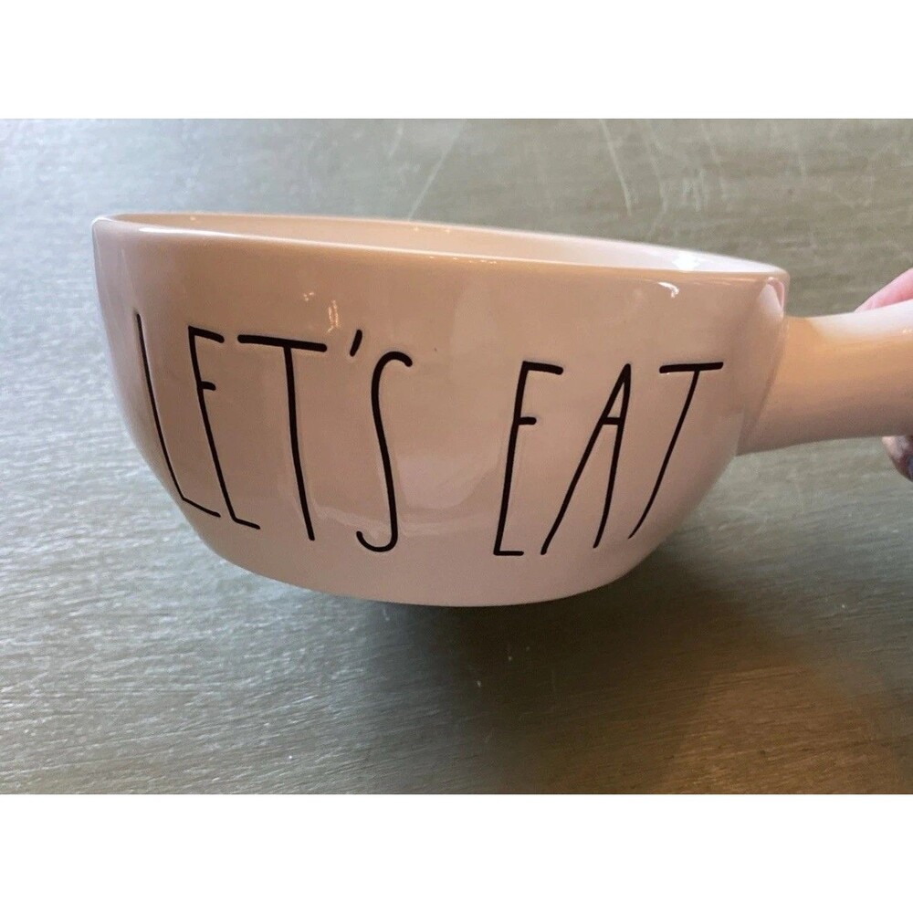 RAE DUNN artisan COLLECTION -  single handled Soup Bowl- "Let's Eat" -